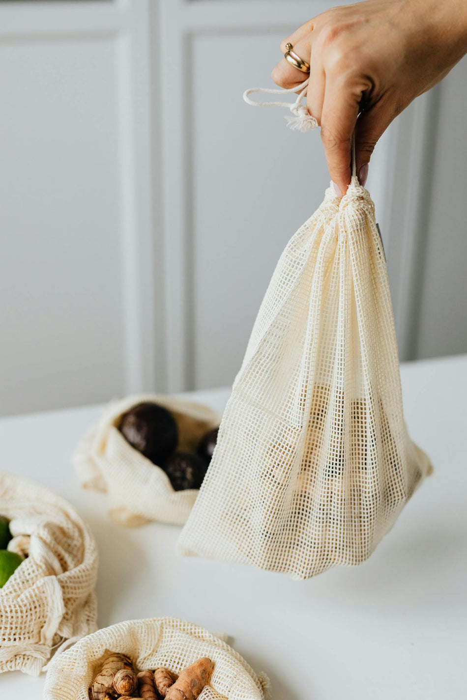 Reusable Cotton Mesh Produce Bags – Set of 9 – view 2