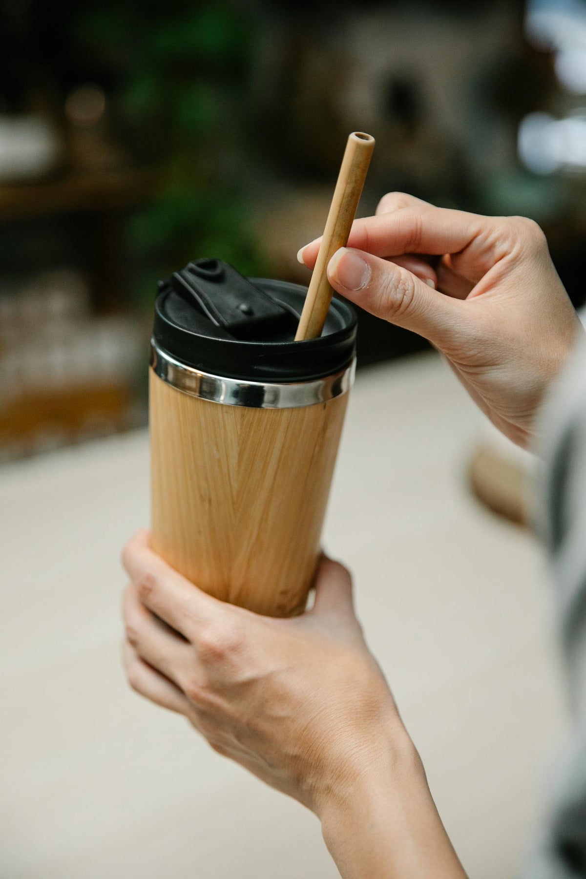 Bamboo Coffee Tumbler with Lid – 16 oz – view 3