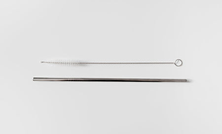 Reusable Stainless Steel Straws – 8 Pack with Brush – Silver