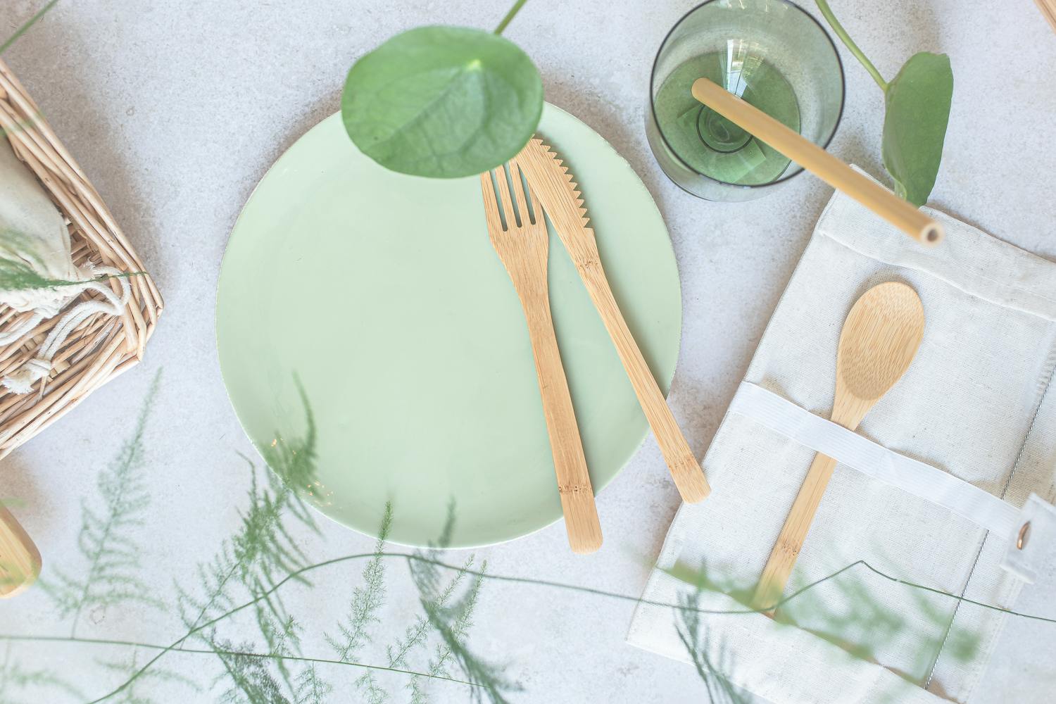 Bamboo Cutlery Travel Set with Pouch – view 2