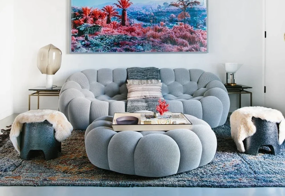 bubble blue couch